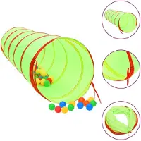 vidaXL Tunnel de jeu pour enfants avec 250 balles Vert 175cm Polyester