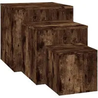 vidaXL Tables d'appoint 3 pcs Chêne fumé Bois d'ingénierie