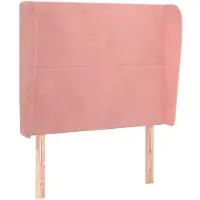vidaXL Tête de lit avec oreilles rose 103x23x118/128 cm velours