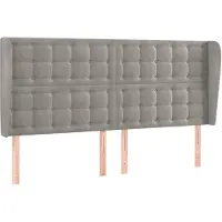 vidaXL Tête de lit avec oreilles gris clair 183x23x118/128 cm velours