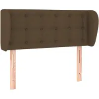 vidaXL Tête de lit avec oreilles brun foncé 93x23x78/88 cm Tissu