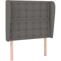 vidaXL Tête de lit avec oreilles Gris 103x23x118/128 cm Similicuir