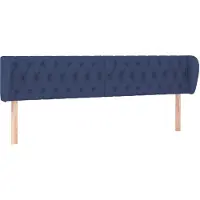 vidaXL Tête de lit avec oreilles bleu 183x23x78/88 cm Tissu