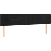 vidaXL Tête de lit avec oreilles noir 183x16x78/88 cm velours