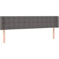 vidaXL Tête de lit avec oreilles Gris 203x16x78/88 cm Similicuir