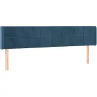 vidaXL Tête de lit avec oreilles bleu foncé 183x16x78/88 cm velours