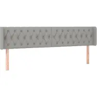 vidaXL Tête de lit avec oreilles gris clair 203x16x78/88 cm Tissu