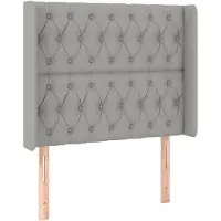vidaXL Tête de lit avec oreilles gris clair 103x16x118/128 cm Tissu