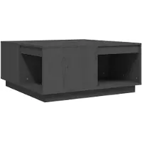 vidaXL Table basse Gris 80x81x36,5 cm Bois massif de pin