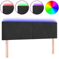 vidaXL LED Tête de lit noir 144x5x78/88 cm velours
