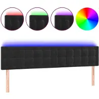 vidaXL LED Tête de lit noir 160x5x78/88 cm velours