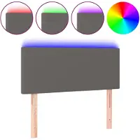 vidaXL Tête de lit LED Gris 80x5x78/88 cm Similicuir