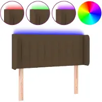 vidaXL Tête de lit LED brun foncé 103x16x78/88 cm Tissu