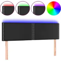 vidaXL Tête de lit LED noir 144x5x78/88 cm similicuir