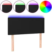 vidaXL Tête de lit LED noir 100x5x78/88 cm Tissu