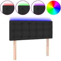 vidaXL Tête de lit LED noir 80x5x78/88 cm similicuir