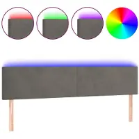 vidaXL Tête de lit LED gris foncé 180x5x78/88 cm velours