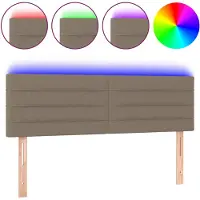 vidaXL Tête de lit LED Taupe 144x5x78/88 cm Tissu