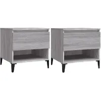 vidaXL Tables d'appoint 2 pcs Sonoma gris 50x46x50 cm Bois ingénierie