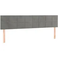 vidaXL Têtes de lit 2 pcs. Gris clair 100x5x78/88 cm velours