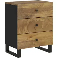 vidaXL Table de chevet 50x33x62 cm Bois de manguier et d'ingénierie