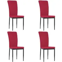 vidaXL Chaises de salle à manger 4 pcs. Bordeaux velours