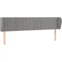 vidaXL Tête de lit avec oreilles gris clair 183x23x78/88 cm velours