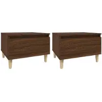 vidaXL Tables d'appoint 2 pcs Chêne marron 50x46x35 cm Bois ingénierie