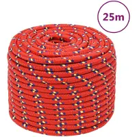 vidaXL Corde de bateau Rouge 14 mm 25 m Polypropylène