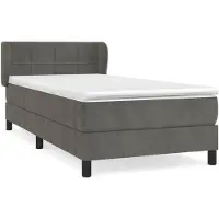 vidaXL Lit boxspring avec matelas gris foncé 80x200 cm velours