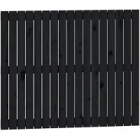 vidaXL Tête de lit murale noire 108x3x90 cm pin massif