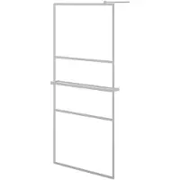 vidaXL Paroi de douche avec tablette pour douche à l'italienne chrome 80x195 cm ESG