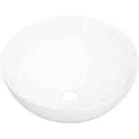 vidaXL Lavabo blanc 36x15 cm Céramique ronde