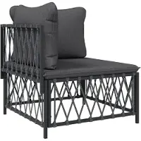 vidaXL Canapé d'angle de jardin avec coussins Anthracite Tissu