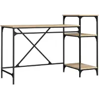 vidaXL Bureau avec étagère Chêne Sonoma 135x50x90 cm Bois composite