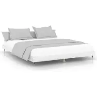 vidaXL Cadre de lit blanc brillant 200x200 cm bois composite