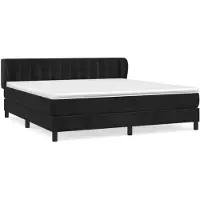 vidaXL Sommier à lattes de lit avec matelas Noir 180x200 cm Velours