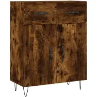 vidaXL Sideboard chêne fumé 69,5x34x90 cm bois composite