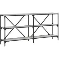 vidaXL Table console sonoma gris 160x30x75 cm bois d'ingénierie et fer
