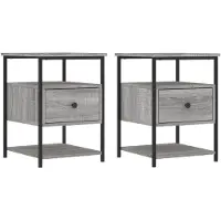 vidaXL Tables de chevet 2 pcs sonoma gris 40x42x56cm bois d'ingénierie