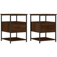 vidaXL Tables de chevet 2pcs chêne marron 40x42x56cm bois d'ingénierie