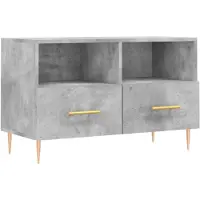 vidaXL Armoire TV gris béton 80x36x50 cm Bois composite