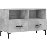 vidaXL Armoire TV gris béton 80x36x50 cm Bois composite