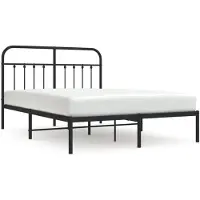 vidaXL Cadre de lit avec tête de lit en métal noir 140x190 cm