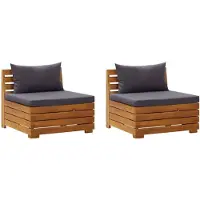 vidaXL Canapé de jardin 2 places avec coussins en bois massif d'acacia
