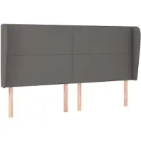 vidaXL Tête de lit avec oreilles Gris 183x23x118/128 cm Similicuir