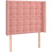 vidaXL Tête de lit avec oreilles rose 103x16x118/128 cm velours