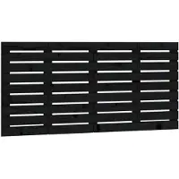vidaXL Tête de lit murale noire 126x3x63 cm pin massif