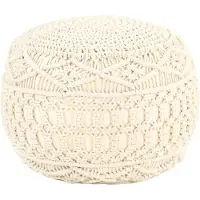 vidaXL Pouf fait à la main en macramé 45x30 cm Coton