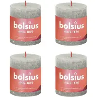 Bolsius Bougies pilier rustiques Shine 4 pcs 80x68 mm Gris sableux